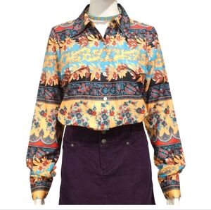 RoperColorful Floral Long Sleeve Blouse Size Small.